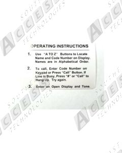 DoorKing 2599-185 Clear Instruction Label