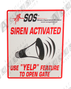 Siren Operated Sensor Small Sign 4"x5"